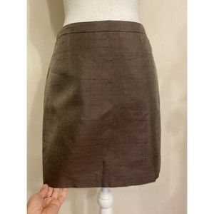 BCBG MaxAzria Chocolate Brown 100% Silk Taffeta Mini Skirt Size 4 Small  💕